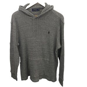 Polo Ralph Lauren Gray Waffle Hooded Kangaroo Pocket Thermal Casual XL